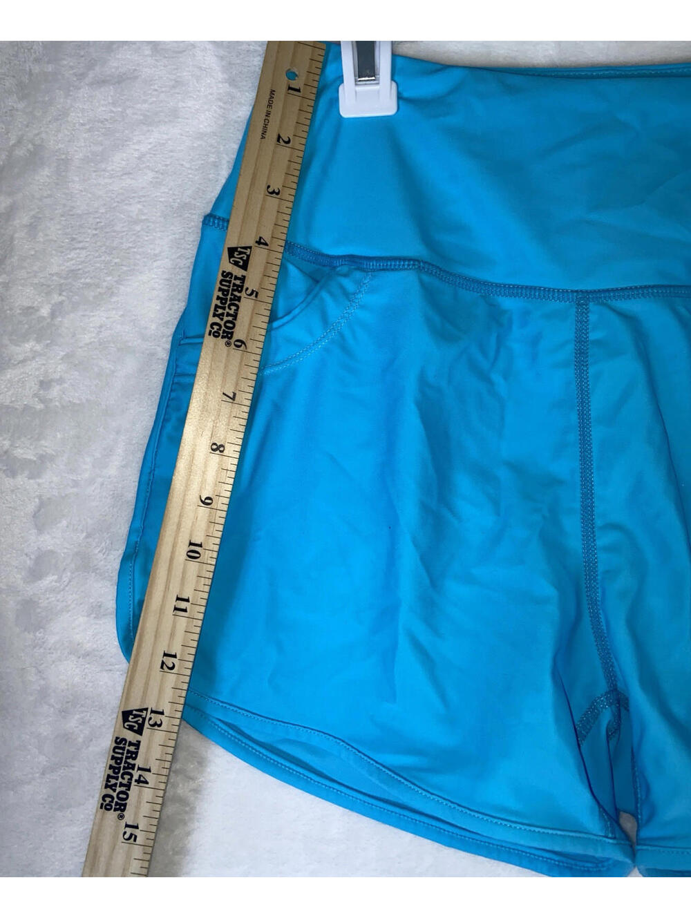 Gradual Women's XL Aqua Blue Lined Athletic Stretch Shorts High Waist 3” Inseam - Picture 9 of 12
